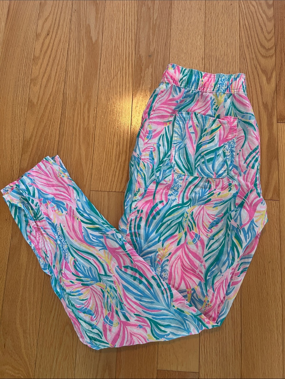 Lilly Pulitzer Tropical Print Linen Pants